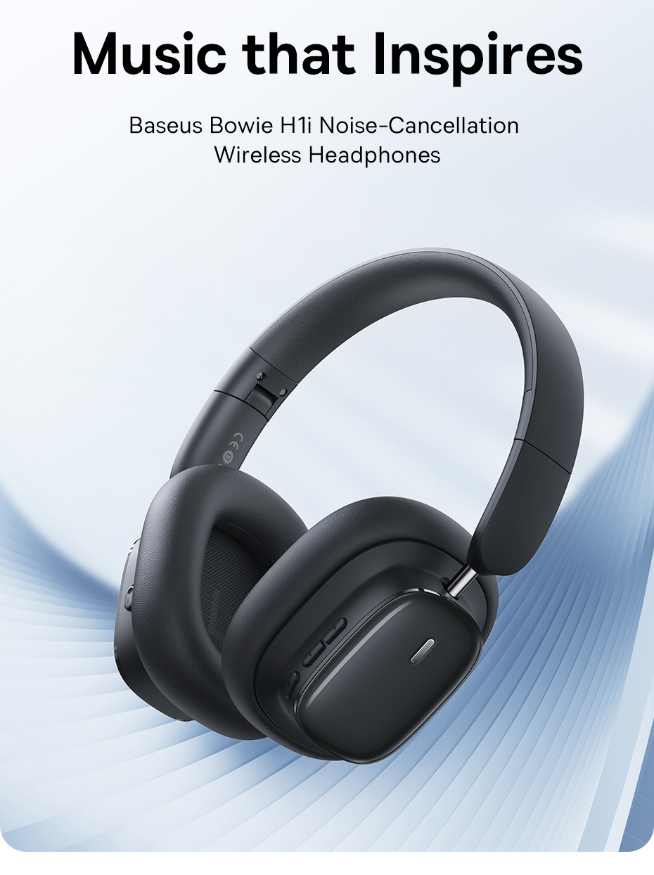 Baseus Bowie H1 Noise-Cancelling Wireless Headphones | 40dB Noise Cancellation, Enjoy Alone Time